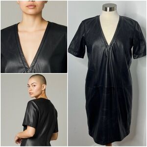 HELMUT LANG Black Leather Dress Sz Medium